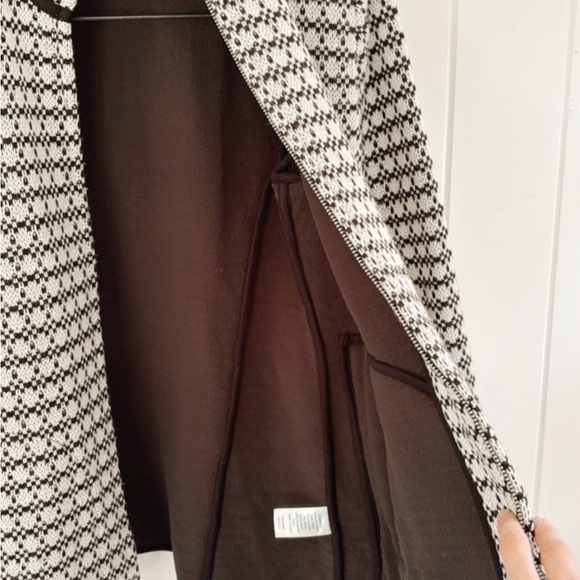 Coldwater Creek Wool Blend Fleece Mock Neck Zip Up Geometric Women Small Warm - Picture 12 of 14